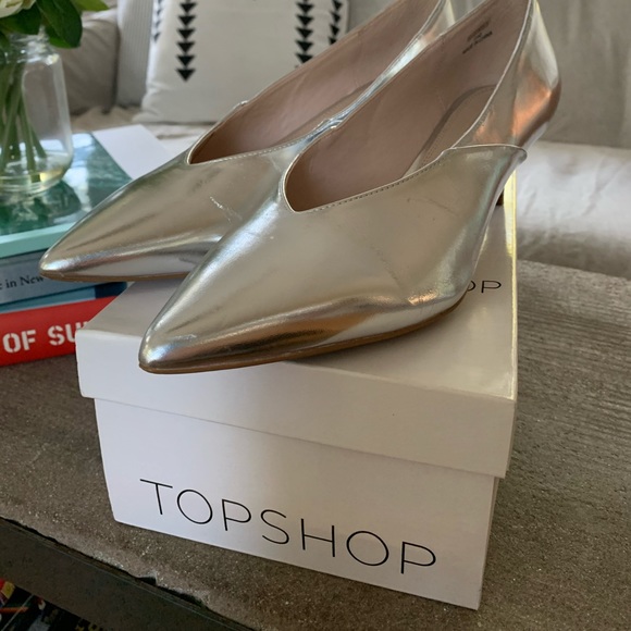 silver kitten heels size 9